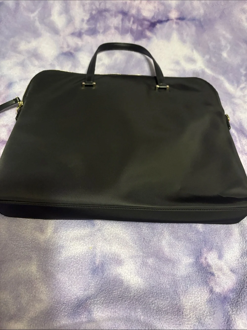 kate spade Black Nylon Laptop Tote with Leather Handles